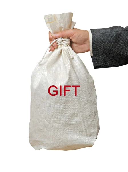 Tasche mit Geschenk — Stockfoto