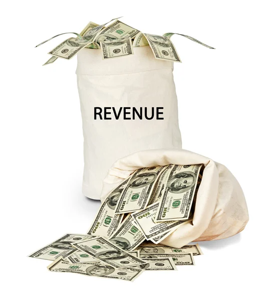 Bag with revenue — Stock Photo, Image