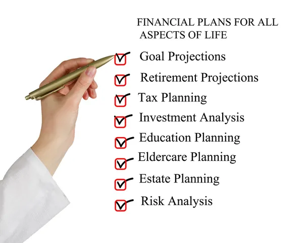 Ellenőrző lista a pénzügyi tervek Stock Kép