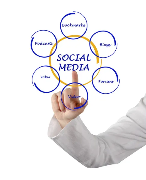 Diagram över sociala medier — Stockfoto