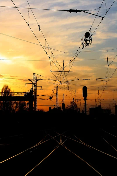 Train station vertical shot — Stock Photo, Image