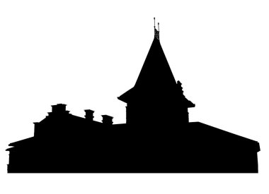 Silhouette of mansion clipart