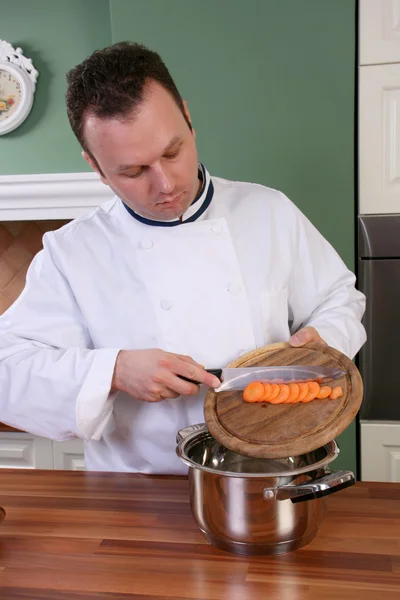 Chef et carotte — Photo
