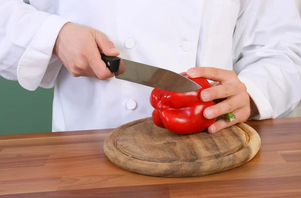 Chef and pepper — Stock Photo, Image