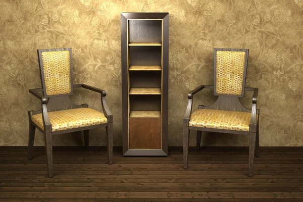 Старі розкішні стільці в кімнаті — стокове фото