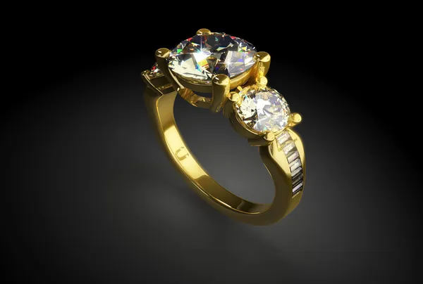 Goldring mit Diamanten — Stockfoto