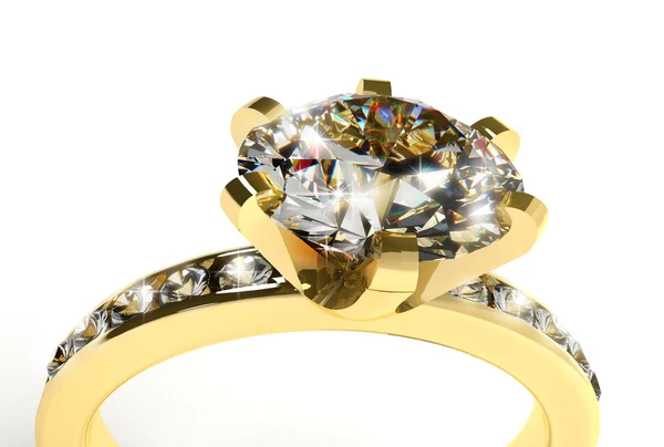 Золотое кольцо с бриллиантами — стоковое фото