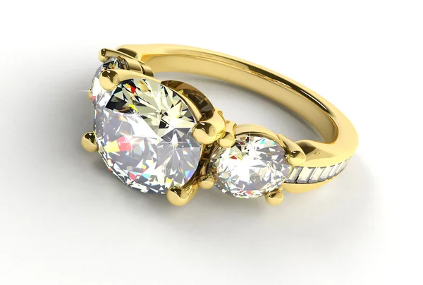 Gouden ring met diamanten — Stockfoto