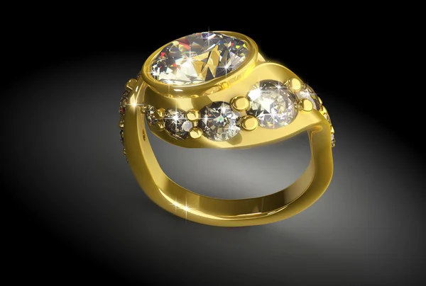 Anel de ouro com diamante — Fotografia de Stock