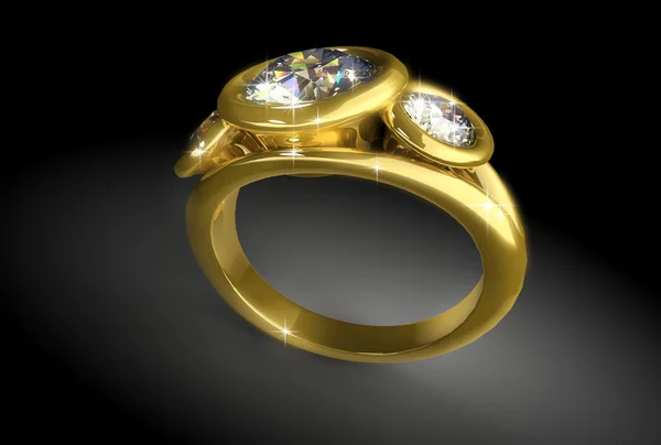 Gouden ring met diamant — Stockfoto