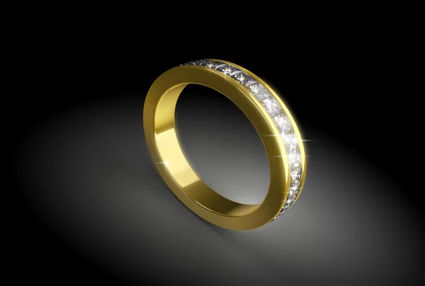 Zlatý prsten s diamantem — Stock fotografie