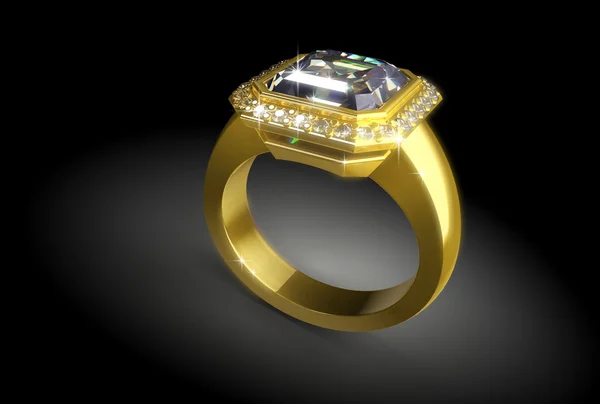 Золотое кольцо с бриллиантом — стоковое фото