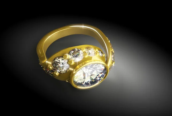 Anel de ouro com diamante — Fotografia de Stock