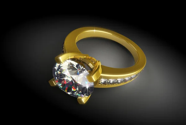 Gold ring with diamond Royalty Free Stock Photos