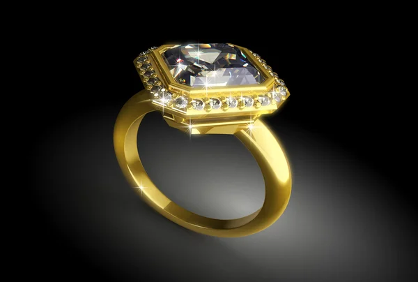 Gold ring with diamond Royalty Free Stock Images