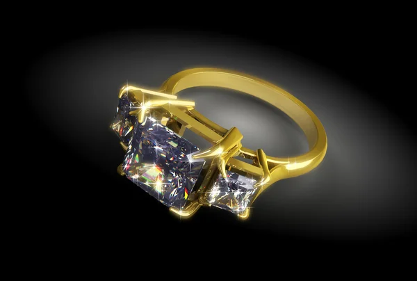 Gold ring with diamond Stock Photo
