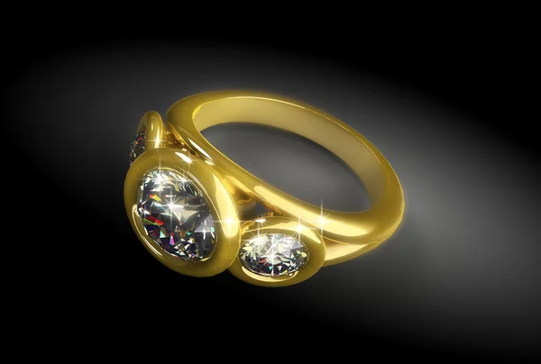 Gold ring with diamond Stock Picture
