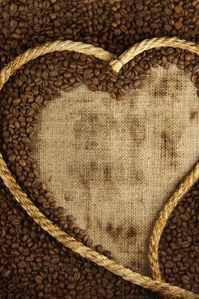 咖啡豆和组织 — 图库照片