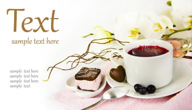Cup of tea in the spa clipart