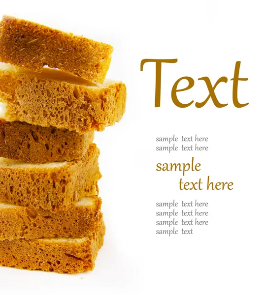 Plátky čerstvého chleba na bílém pozadí — Stock fotografie