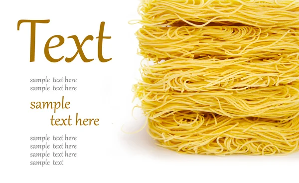 Pile of noodles on a white background — Stock Photo, Image