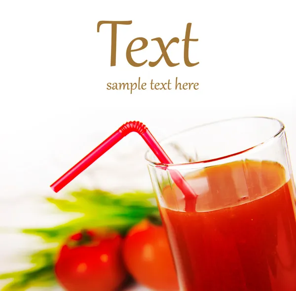 一杯新鲜的番茄汁 — 图库照片