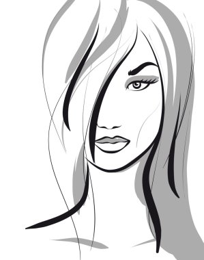 beauty girl face. clipart