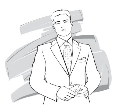 Young, confident businessman clipart