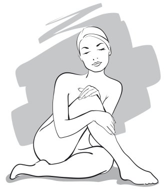 a person happy woman in the spa salon clipart