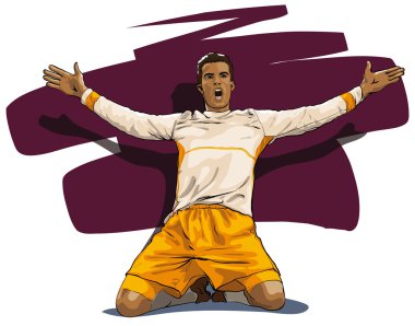 football player, a triumph of victory clipart