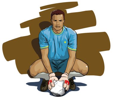 goalkeeper with the ball clipart