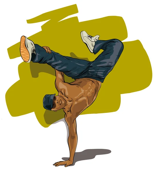 Tänzer führen akrobatische Aktionen auf — Stockvektor