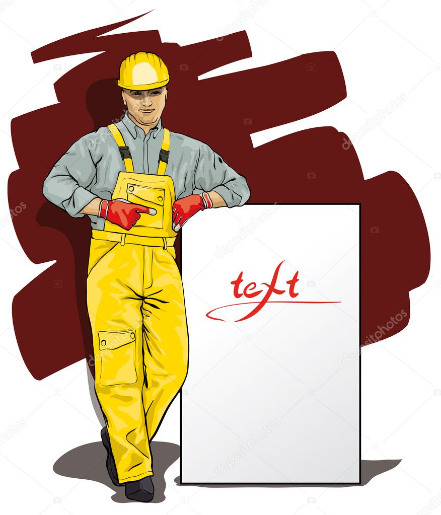 a man working in special protective clothing and helmet