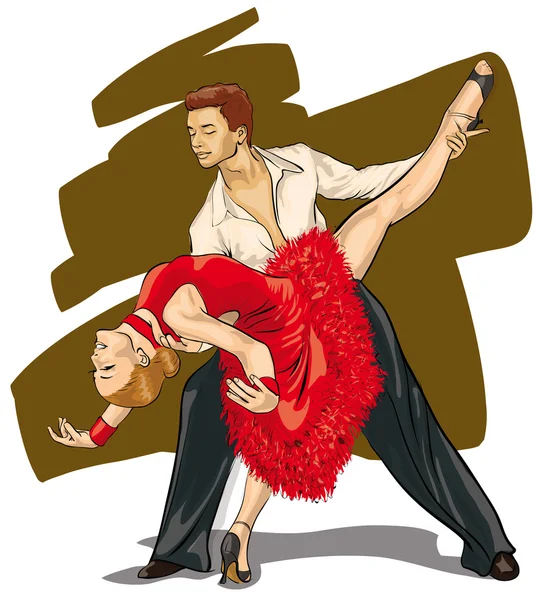 Velice krásný pár v tanci — Stockový vektor