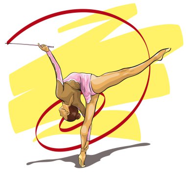 graceful gymnast Olympic sport clipart