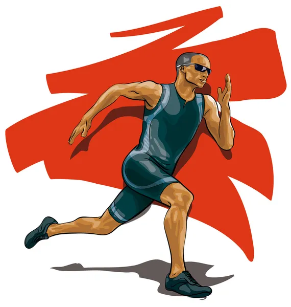 Atleta profesional corredor — Vector de stock