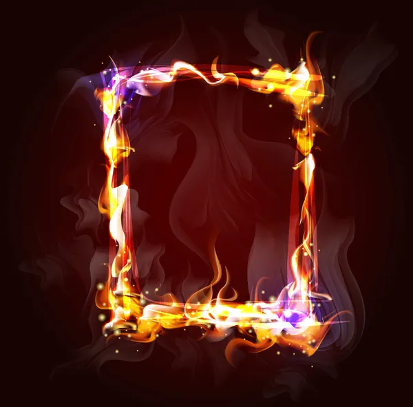 Ogień rama tło projektu — Wektor stockowy