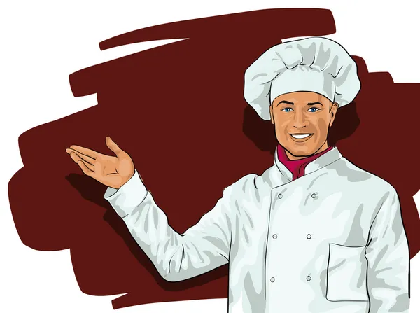 Cozinheiro, um jovem simpático — Vetor de Stock