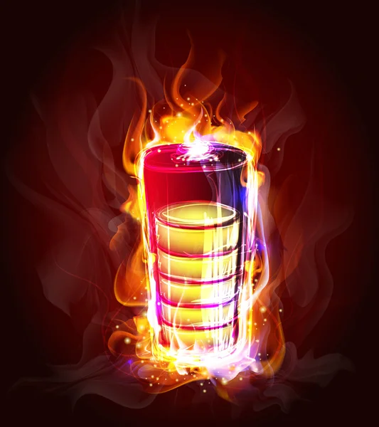 Zdroj energie v plameni — Stockový vektor