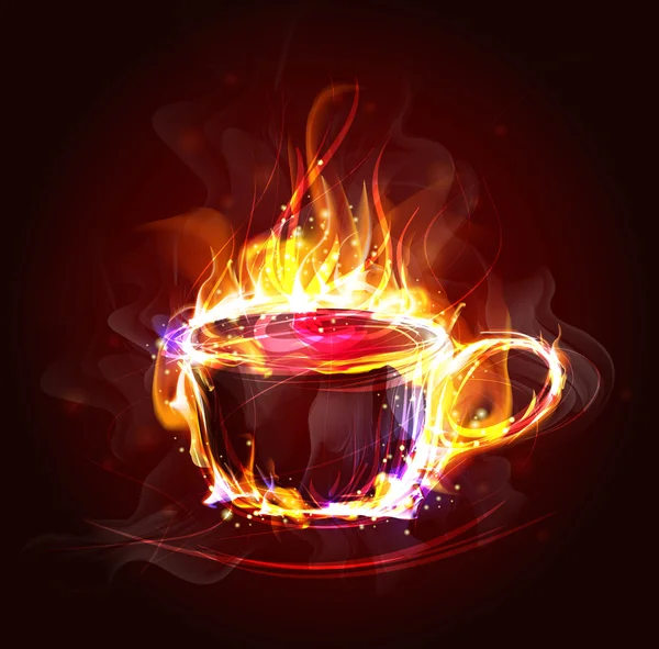 Horký pohár v plameni — Stockový vektor