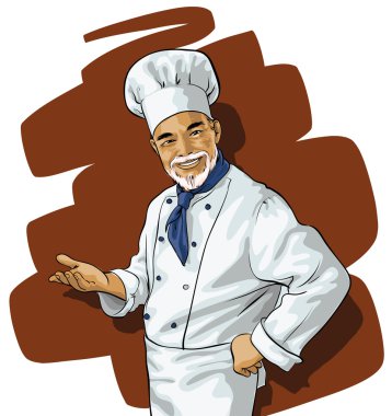 Chef invites or points clipart