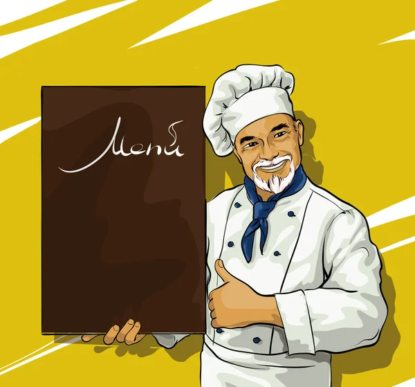 Chef con tablero de menú para — Archivo Imágenes Vectoriales