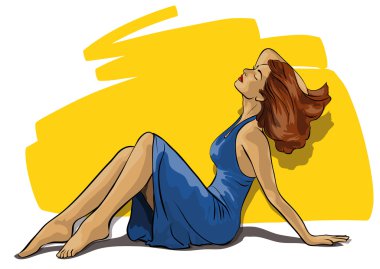 sexy woman relaxed her head thrown clipart