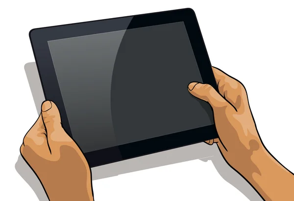 Tablet PC nas mãos de —  Vetores de Stock