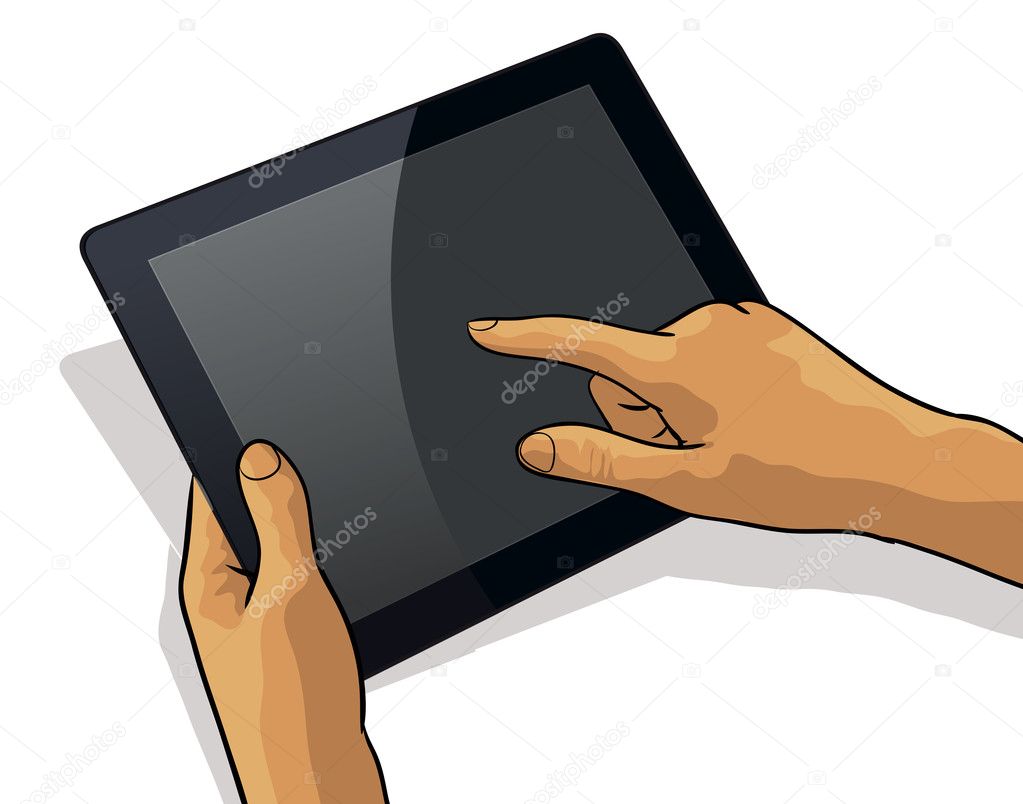 Tablet PC touch of a finger