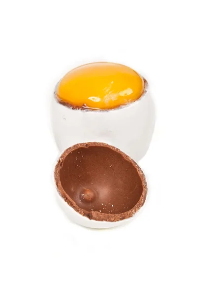 White egg with yellow yolk — Stock Photo, Image
