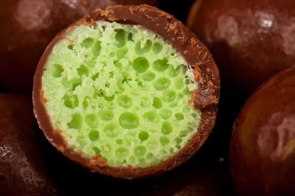 Extreme close-up van chocolade ballen — Stockfoto