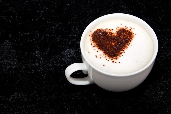 Cup of coffee with heart shape — Stock Photo, Image