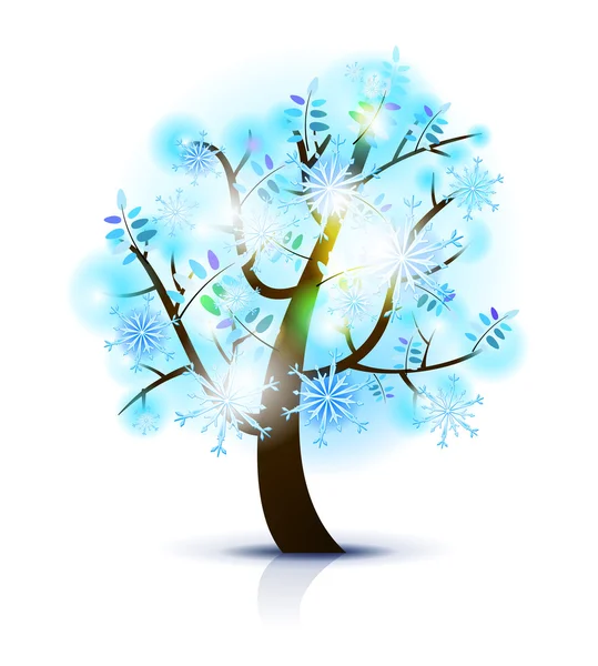 stock vector Blue snow tree