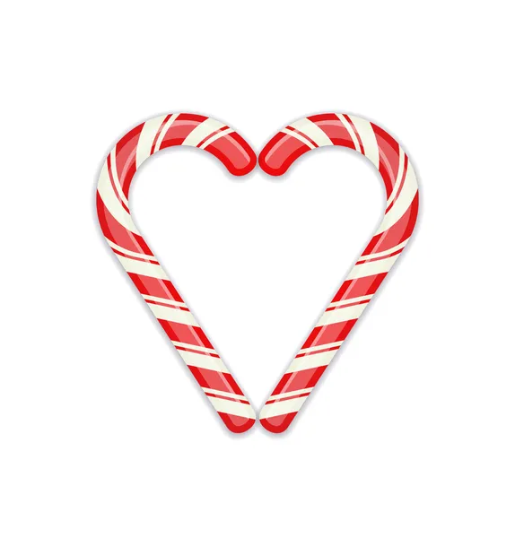 Candy bastón símbolo del corazón — Vector de stock